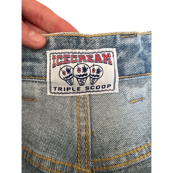 Ice cream Running Puppy Patch Triple Scoop baggy Jeans Heavy Wash Blue size 30 - Picture 15 of 16